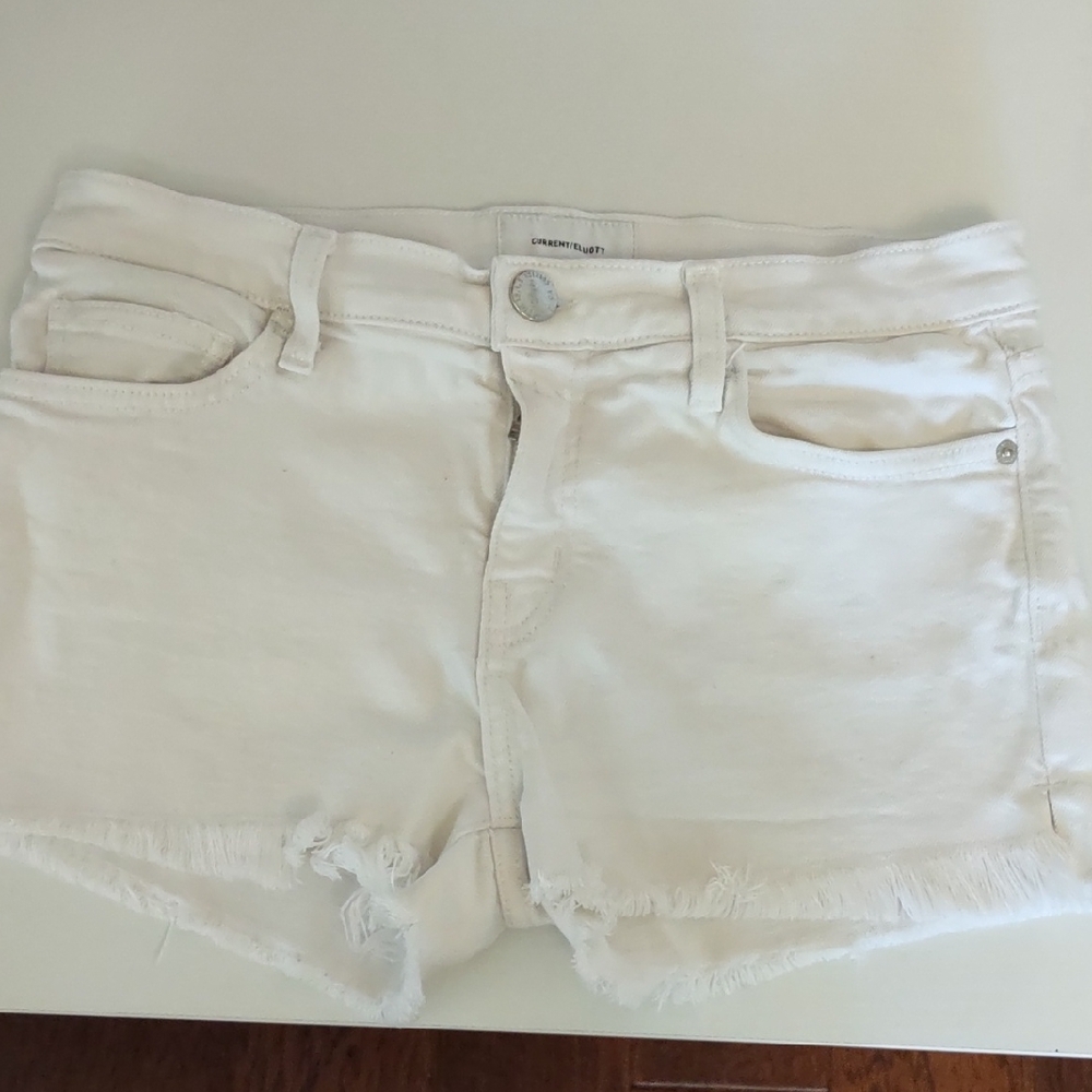 Current/Elliott White Cutoff Jean Shorts